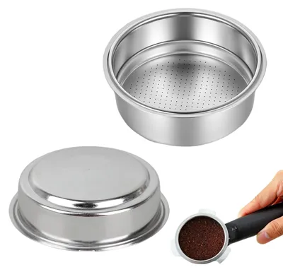 Produktbild von Kaffeesieb - 2 Stück Edelstahl Espresso Filterkorb für 1 und 2 Tassen - 51 mm Durchmesser