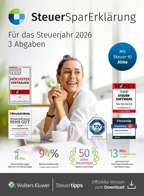 Produktbild von SteuerSparErklärung (Steuerjahr 2026)