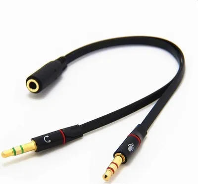 Produktbild von CHPN – Audio-Splitter – schwarze 35-mm-Klinken-Aux-Buchse – Dual-Stecker-Headset-Mikrofon-Adapter – Koppler – Splitter