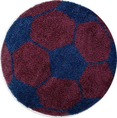 Produktbild von Kinderteppich Fußball-Design Marine 100 x 100 cm Rund