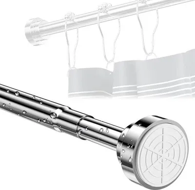 Image de Barre télescopique à fixation par serrage, extensible de 85 à 140 cm, barre de douche ou porte-vêtements