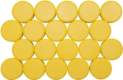 Produktbild von MAUL Magnet MAULpro rund 20 Stück 0,6 kg Kunststoff Ferrit bruchsicher erodiert lackiert Ø 2.9 x 1.1 cm gelb