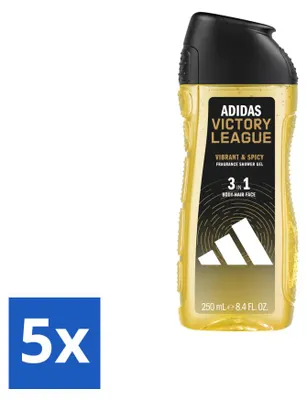 Produktbild von 5 x Adidas 3-in-1 Duschgel Victory League - 250 ml - Vorteilspackung - 5 Stücke