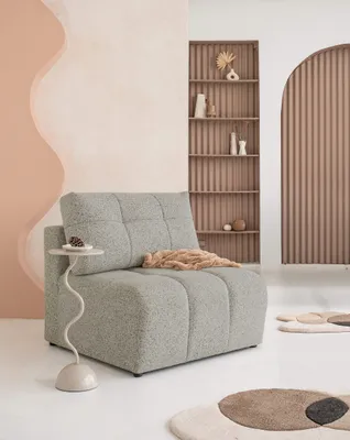 Produktbild von MIUFORM Lulu 1-Sitzer Modulares sofa – 96  x 96 cm - Grau - Sofa Schlafsofa Couch Modulsofa