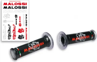 Obrázek produktu pro Gripy Malossi uzavřené Ø 30 mm, černé s logem Malossi, 2 kusy