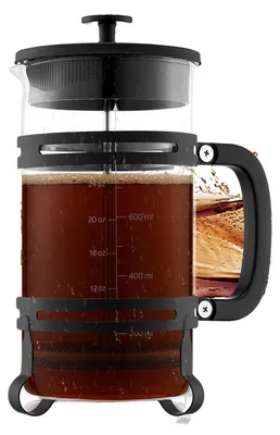 Immagine prodotto di VEVOR caffettiera French Press, caffettiera da 1 L in vetro borosilicato con filtro in acciaio inox, caffettiera da campeggio per cucina ristorante, caffettiera nera