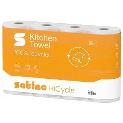 Produktbild von Satino Küchenrolle 2-lagig – extrem saugstark, extra reißfest & besonders nachhaltig - 100% Recyclingpapier – Germany - 4 Rollen