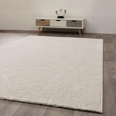 Produktbild von Steffensmeier Kurzflor Teppich Rom Wohnzimmerteppich modern, strapazierfähig und pflegeleicht, Silber, Größe: 120x170 cm