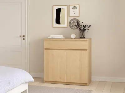 Image de Genziana - Buffet, 80x40x100h cm Chêne Marron, 3 Étagères
