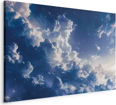 Produktbild von Italienischer Leinwand Leinwandbild - Starry Clouds and Delicate Light Over a Corner of the Sky 60x40 cm Muster b-H-10051-b-a