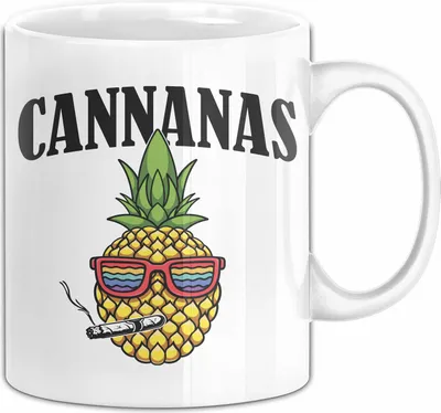 Produktbild von Cannanas Tasse Geschenk Ananas Grafik Marihuhana (Weiß)