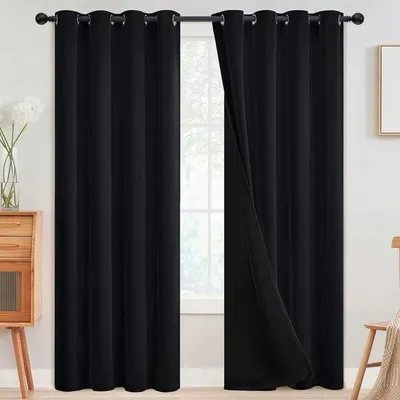 Obrázok produktu pre Čierne tepelnoizolačné rolety do spálne, 2 diely, 132 x 213 cm