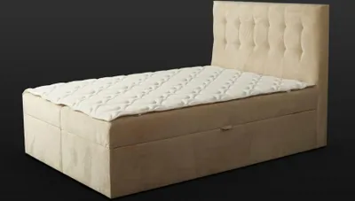Obrázok produktu pre Manželská posteľ Spálňové lôžko 180сm matrac Béžový Chesterfield štýl drevo