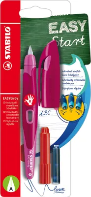 Obrázek produktu pro STABILO EASYbirdy ergonomické školní plnicí pero - hrot A - pro praváky - bobulová + růžová barva