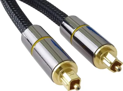 Obrázok produktu pre PremiumCord Optický audio kabel Toslink, OD:7mm, Gold-metal design + Nylon 3m
