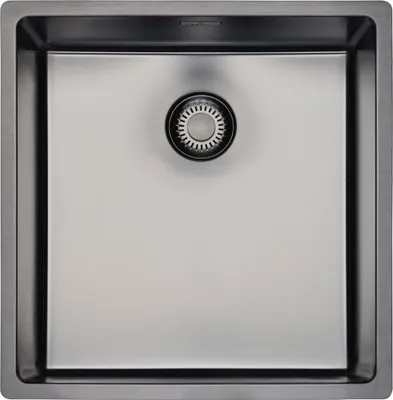 Produktbild von REGINOX Spüle NEW YORK 40X40 Comfort Gun Metal Silver ab Schrankbreite 60 cm / Flächenbündig / Flacheinbau / Unterbau