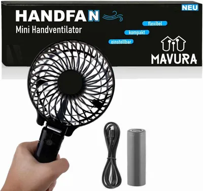 Produktbild von HANDFAN mini ručný ventilátor prenosný skladací USB ventilátor na batérie