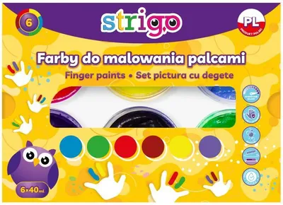 Produktbild von Strigo SSC298 Fingerfarben, 6 Farben