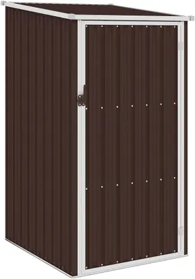 Produktbild von Metall Gerätehaus Gartenhaus Geräteschuppen Gartenschuppen Outdoor Geräteschrank, Braun 87x98x159 cm