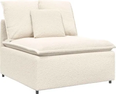 Zdjęcie produktu dla vidaXL Sofa modułowa moduł środkowy z poduszkami kremowy 100 cm