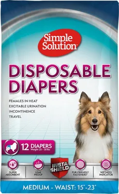 Immagine prodotto di Pannolini monouso Simple Solution per cagne, taglia: M
