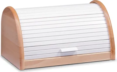 Produktbild von Zeller Rollbrotkasten, weiß, Buche  39x25x21