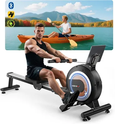 Image de Machine d'aviron - Vélo d'appartement - Appareil de fitness - Tapis de course - Appareil de cardio - 32 niveaux de résistance