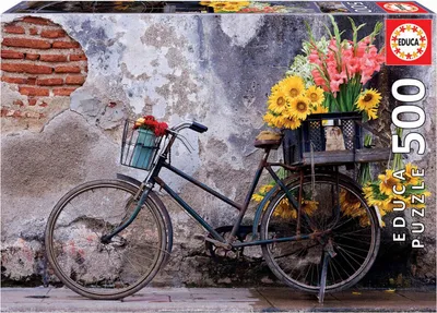 Image de Educa Puzzle.  Bicyclette avec des fleurs 500 Teile