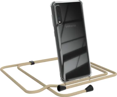Produktbild von EAZY CASE Handykette kompatibel mit Samsung Galaxy A50 / A50s / A30s, Handyhülle mit Umhängeband, Handykordel, Schutzhülle Clear, Band in Blau