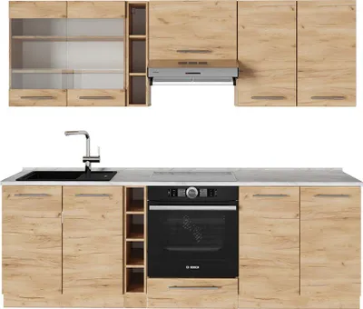 Obrázek produktu pro Kuchyňský kout Vicco Fame-Line Zlatý mocný dub 235 cm , PD Mramor, Model 57548