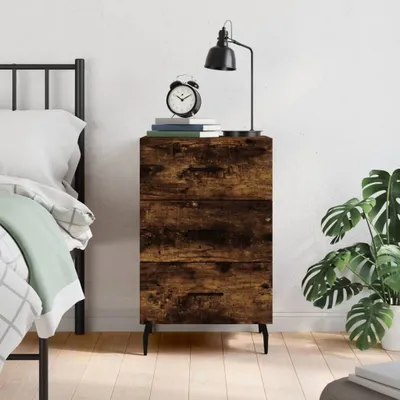 Produktbild von [Home] Nachttisch Räuchereiche 40x40x66 cm Holzwerkstoff , Neue Mode 2024 im häuslichen Leben