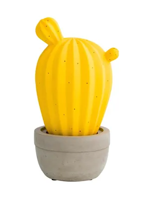 Image de Lampe cactus en porcelaine jaune/sable