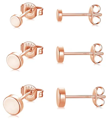 Produktbild von Set aus 3 Paar kleinen Ohrringen aus 925 Sterling Silber