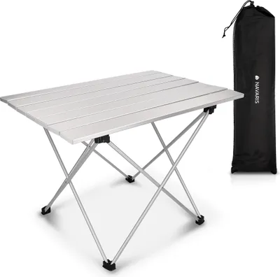 Produktbild von Navaris Campingtisch Camping Klapptisch ultraleicht - 55,7x40,5x38,5cm Alu Tisch Balkon klappbar - Beistelltisch Balkontisch klein
