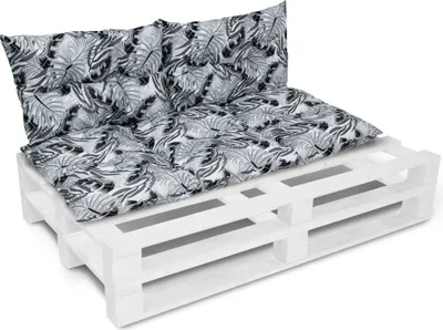 Produktbild von Amilian Palettenkissen SET Gartenkissen mit Rückenkissen Bankauflage Kissen Sitzpolster für Europaletten Sitzkissen: 60x120cm + 2 x40x60cm