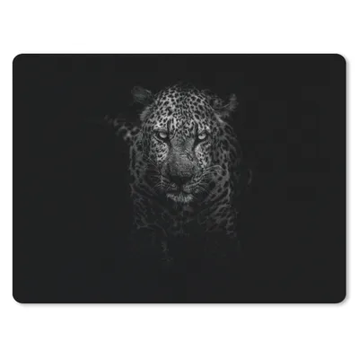 Produktbild von MuchoWow® Mauspad Mousepad Leopard - Schwarz - Weiß 40x30 cm - Mousepads - Maus Mat - Pad - Mausunterlage - Anti Rutsch