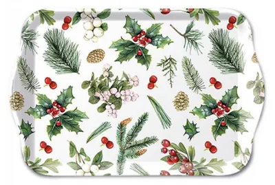Produktbild von Ambiente Tablett 13x21cm Winterliches Grün