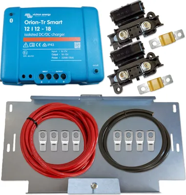 Produktbild von Ladebooster 12V Set 18A | Victron Orion-Tr Smart 12/12-18 (isoliert, Bluetooth) | 6 m 16 mm² Kupferkabel | Batteriehalter VW T4/T5/T6