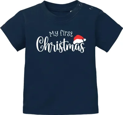 Produktbild von Baby Shirt kurzarm First Christmas Mein erstes Weihnachten Spruch XMAS Outfit Einjährige Jungen Mädchen SpecialMe®