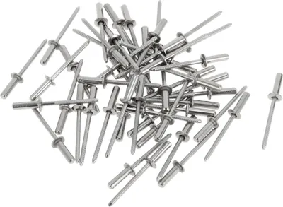 Produktbild von Kuppelkopf geschlossene Dichtungsnieten 4mm Griffdurchmesser 14mm Grifflänge 8mm Flanschdurchmesser Reparaturwerkzeugsortiment Edelstahl silberfarben 50 Stück