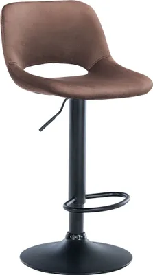 Produktbild von CLP Barhocker Camden Samt drehbar und höhenverstellbar braun Material Gestell Metall matt schwarz