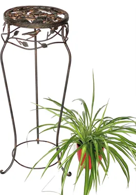 Image de DanDiBo Tabouret pour fleurs Métal Noir Rond 78 cm Support pour fleurs 18215 Colonne pour fleurs Antique Support pour plantes Tabouret pour plantes Vintage