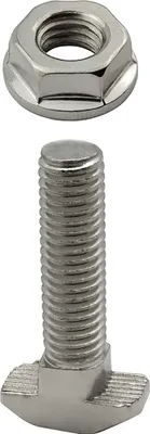 Produktbild von KLAK 45 - Hammerkopfschraube T-Schraube M8 35mm Nut 10 Aluprofil 45-er 1 Stück + Mutter