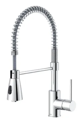 Produktbild von Lenz KALANI² Niederdruck Küchenarmatur Chrom – flexible 2-Strahl Pendelbrause, 360° schwenkbar, Markenmischdüse, Keramikkartusche, 46070402