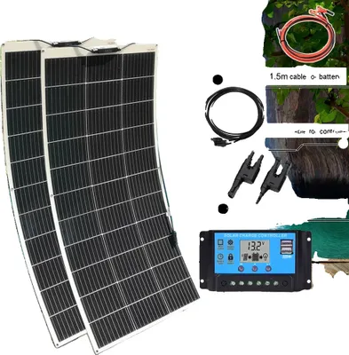 Immagine prodotto di Kit di pannelli solari flessibili, potenza 300W, 2 pezzi monocristallini, opzione 150W, 300W 2 pezzi 150W set