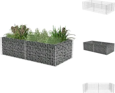 Image de vidaXL Jardinière en pierre 180×90×50 cm - panneaux de clôture