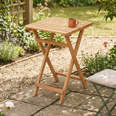 Produktbild von Dmora Outdoor-Tisch Stregna 50x50x72h cm Braun, 2-Platz Klapptisch