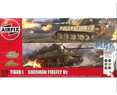 Produktbild von Airfix A50186, Tank model, Montagesatz, 1:72, Tiger 1, Sherman Firefly, Unisex, Kunststoff