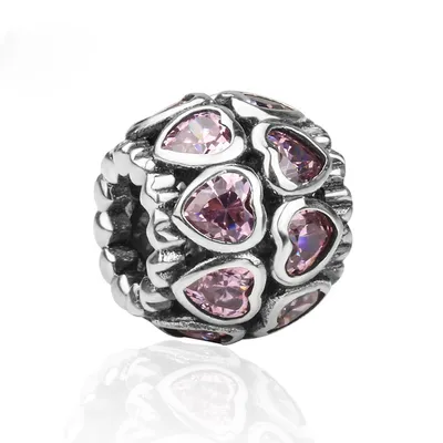 Produktbild von PANDACHARMS Herz an Herz Charm, 925er Sterling Silber, passt zu Pandora