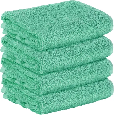 Obrázok produktu pre StickandShine, 4-dielna sada prémiových froté uterákov pre hostí, 30 x 50 cm, smaragdovo zelená farba, gramáž 500 g/m², 100 % bavlna